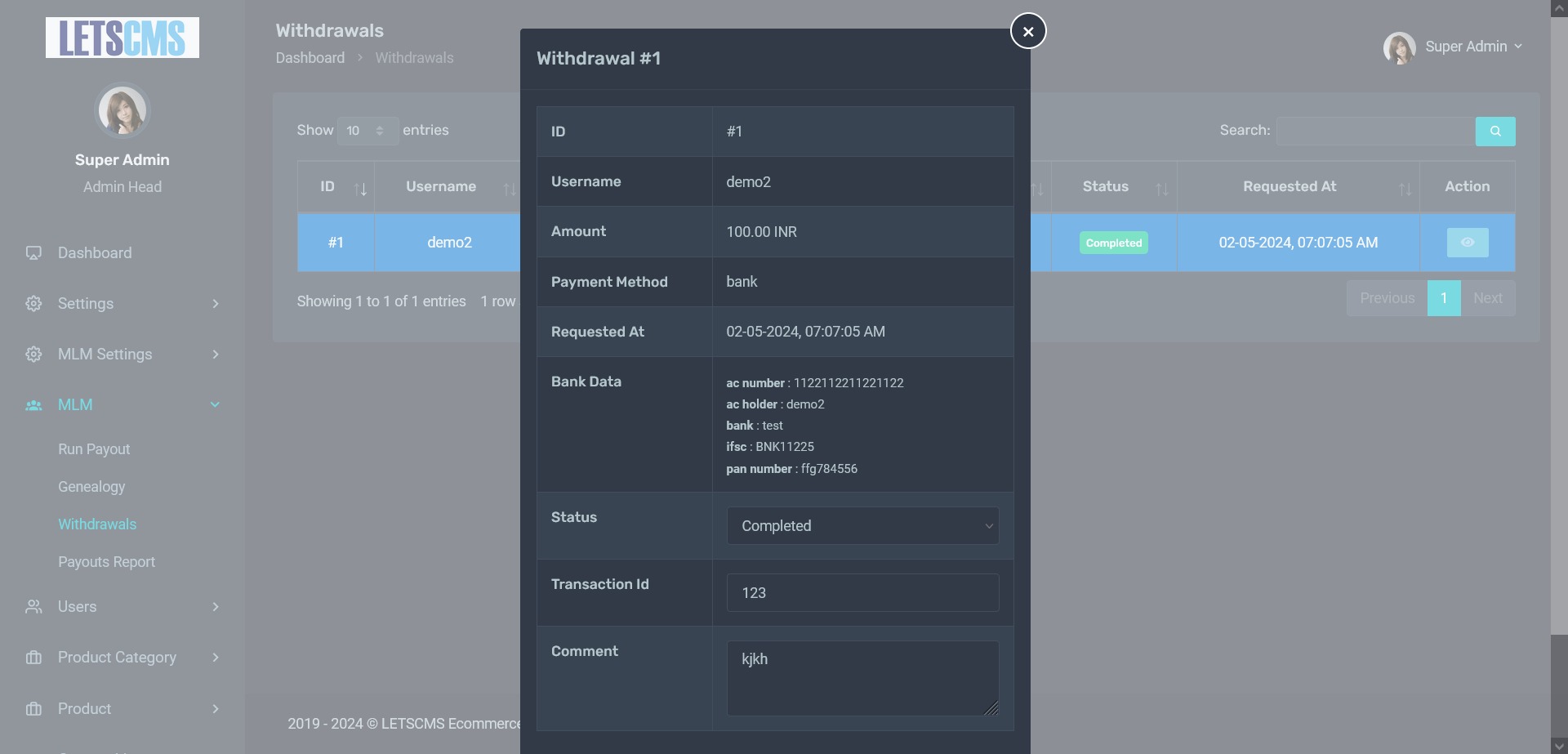 unilevel mlm Withdrawals