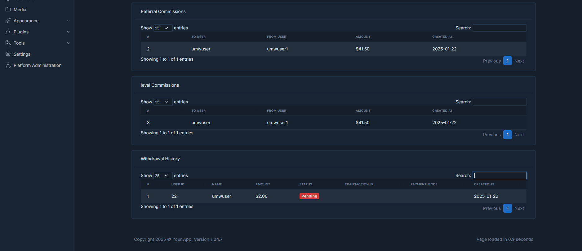 Unilevel mlm Run Payout