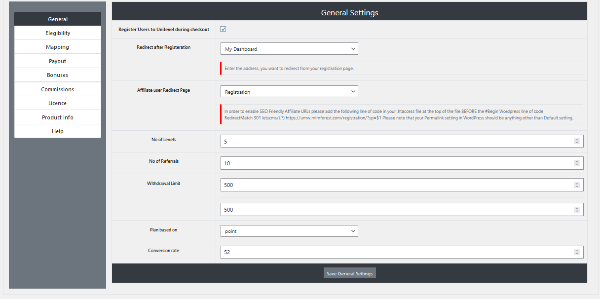 Unilevel MLM General Settings, Unilevel mlm woocommerce, unilevel mlm Geneology, unilevel mlm plan, unilevel mlm plan calculator, unilevel mlm wordpress, unilevel mlm woo, unilevel mlm wp, unilevel mlm plan wordpress plugin, unilevel bonus,  unilevel tree, unilevel mlm software, unilevel compensation plan pdf, mlm compensation plan, unilevel mlm website, unilevel vs binary, mlm marketing plan, Unilevel mlm calculator, mlm unilevel plan formula, matrix mlm plan, unilevel mlm opencart, unilevel mlm software download, unilevel mlm plan opencart plugin, best mlm compensation plan, matrix mlm plan, unilevel mlm commission, affiliate marketing software, unilevel mlm affiliate, ump mlm plan, unilevel mlm wordpress plugin, unilevel mlm pro, matrix mlm wordpress plugin, mlm plugin for wordpress, wpbinary